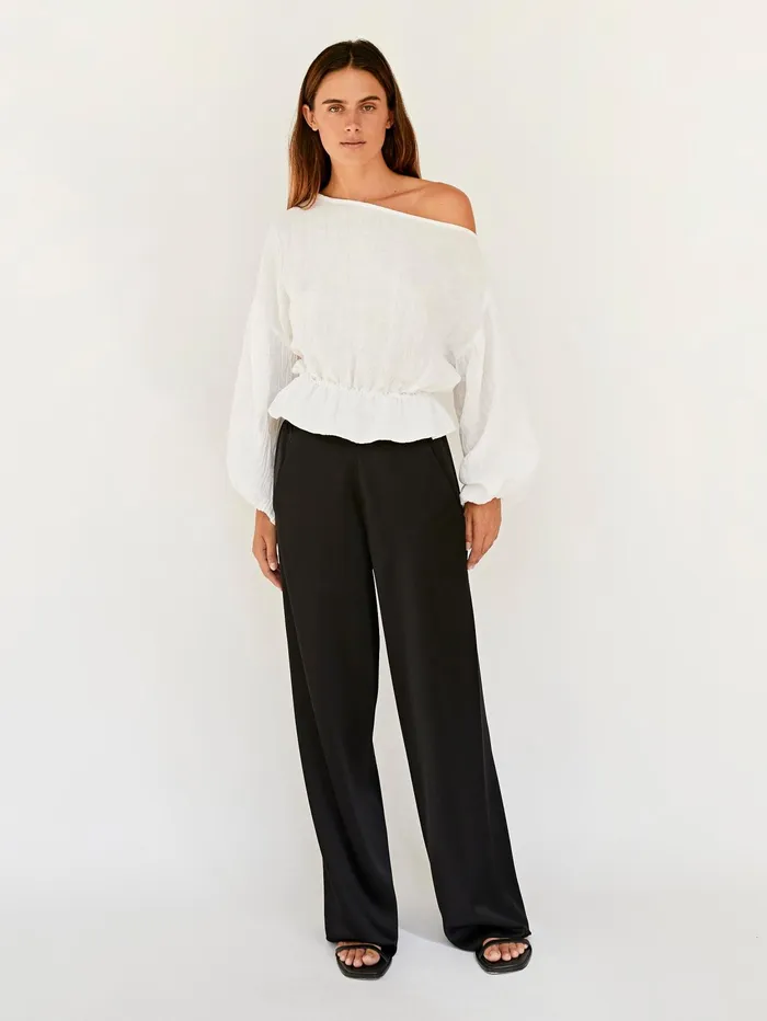 Women Dominique Healy 8211 Anna Frill Blouse In White The UNDONE Tops