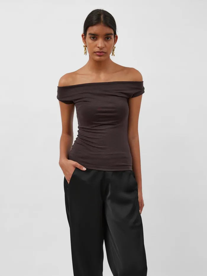 Women Dominique Healy 8211 Vera Tee In Espresso The UNDONE Tops