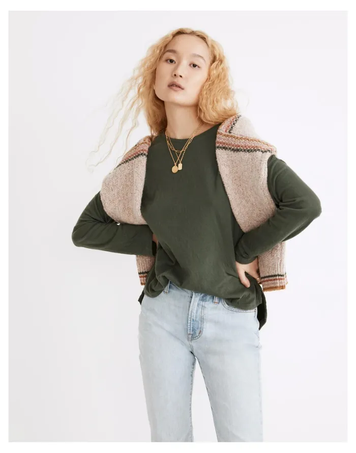 Women Double Faced Tee Forest Madewell Tees