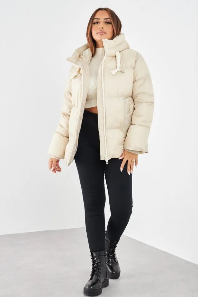 Women Doudoune Beige Matelasse Courte Beige Brentiny Paris Parkas And Down Jackets