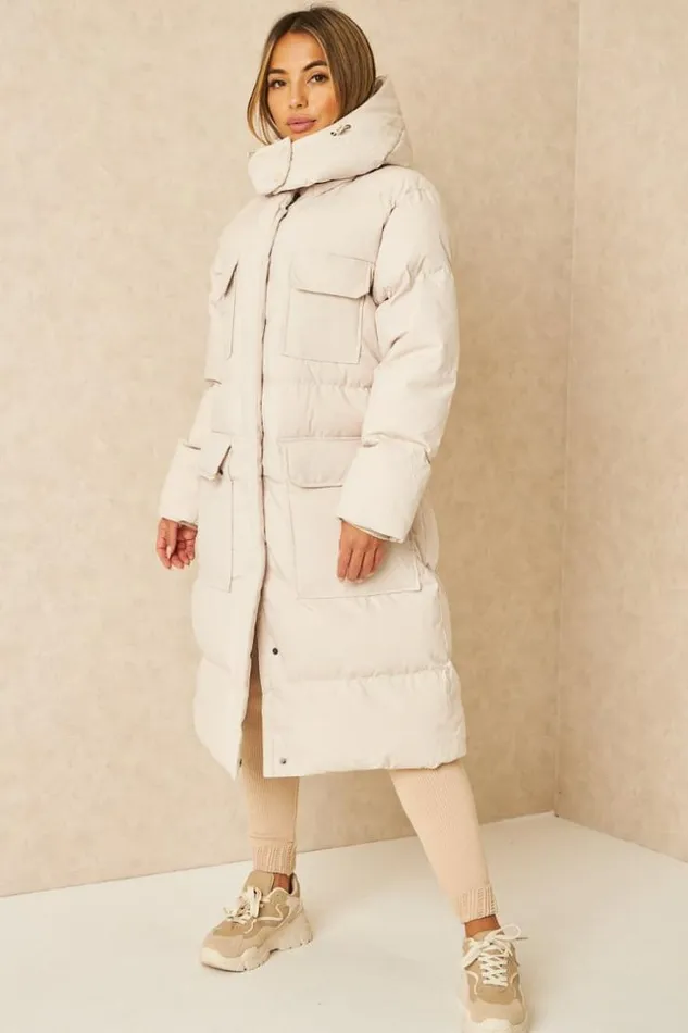 Women Doudoune Longue Matelasse Beige Poches Beige Brentiny Paris Parkas And Down Jackets Women Doudoune Longue Matelasse Beige Poches Beige Brentiny Paris Parkas And Down Jackets