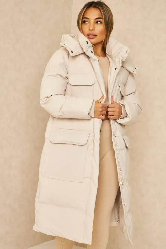 Women Doudoune Longue Matelasse Beige Poches Beige Brentiny Paris Parkas And Down Jackets Women Doudoune Longue Matelasse Beige Poches Beige Brentiny Paris Parkas And Down Jackets
