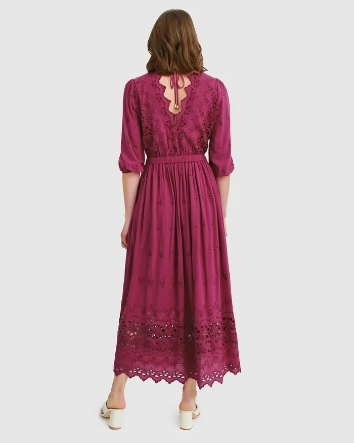 Women Dresses Belle and Bloom All Eyes On Me Midi Dress 8211 Burgundy