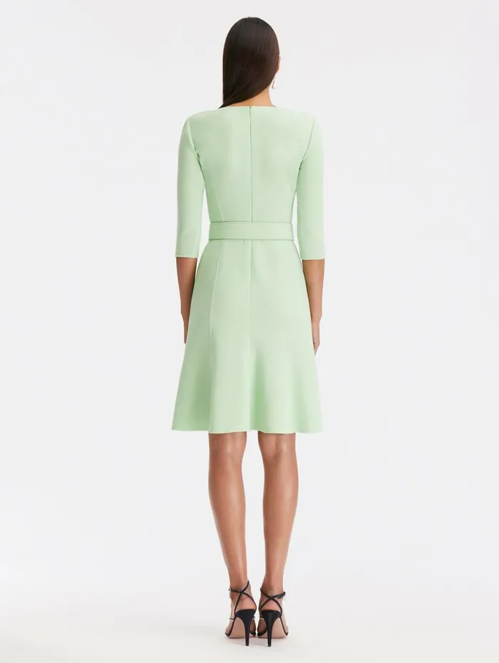 Women Dresses Oscar De La Renta 34 Sleeve Belted Midi Dress Pistachio Women Dresses Oscar De La Renta 34 Sleeve Belted Midi Dress Pistachio