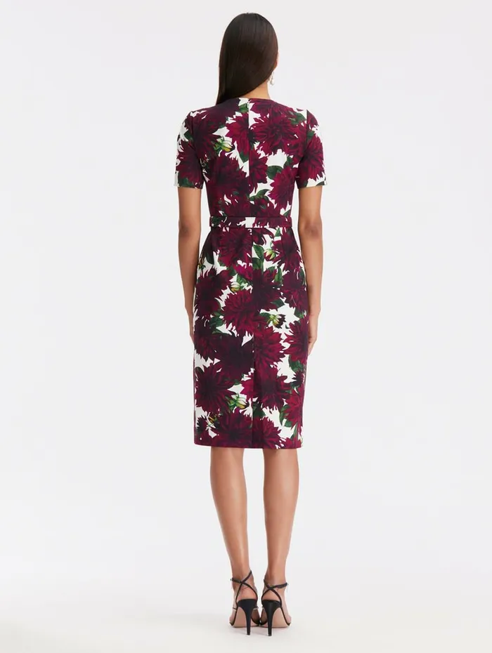 Women Dresses Oscar De La Renta Dahlia Twill Pencil Dress Burgundywhite Women Dresses Oscar De La Renta Dahlia Twill Pencil Dress Burgundywhite
