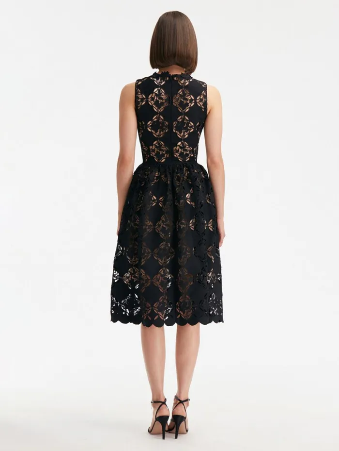 Women Dresses Oscar De La Renta Gardenia Guipure Eyelet Dress Black Women Dresses Oscar De La Renta Gardenia Guipure Eyelet Dress Black