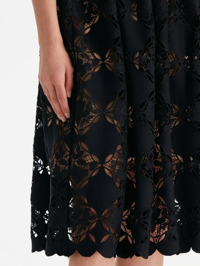 Women Dresses Oscar De La Renta Gardenia Guipure Eyelet Dress Black Women Dresses Oscar De La Renta Gardenia Guipure Eyelet Dress Black