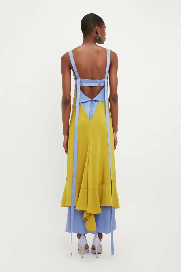 Women Dresses Victoria Beckham Bra Detail Maxi Dress In Lime