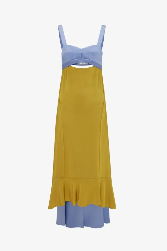 Women Dresses Victoria Beckham Bra Detail Maxi Dress In Lime