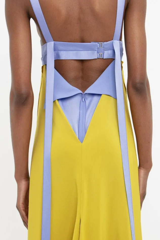 Women Dresses Victoria Beckham Bra Detail Maxi Dress In Lime