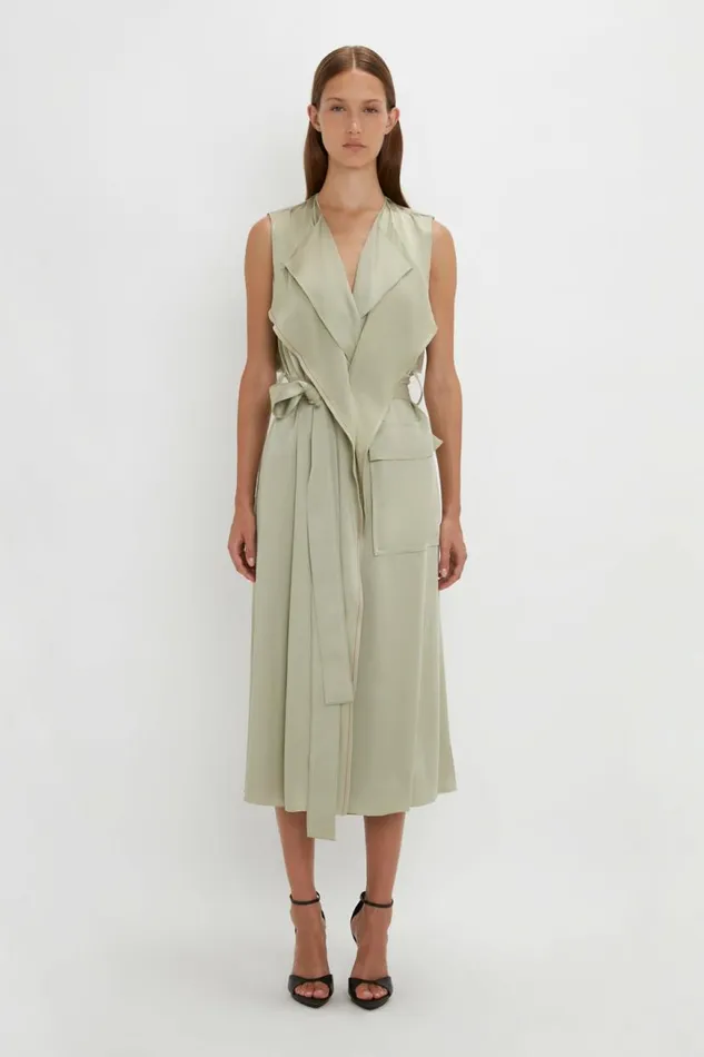 Women Dresses Victoria Beckham Trench Dress In Sage