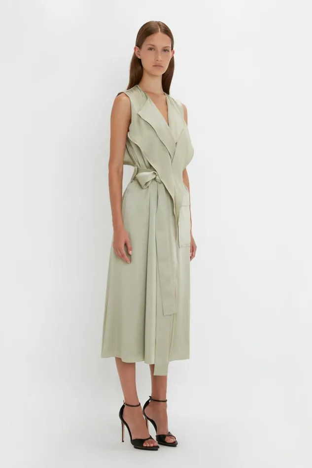 Women Dresses Victoria Beckham Trench Dress In Sage