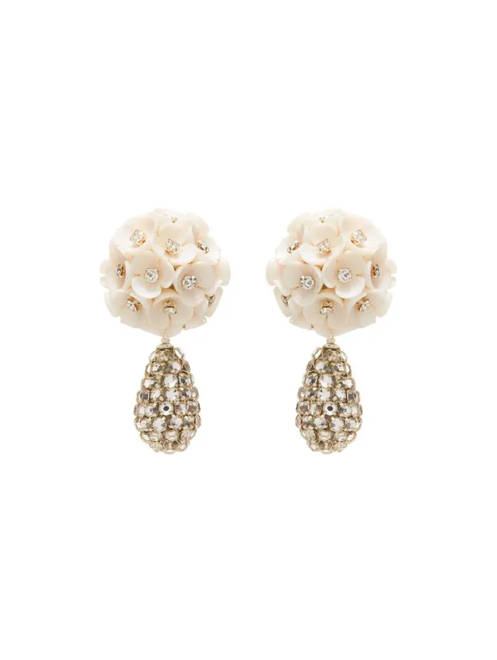 Women Earrings Oscar De La Renta Bouquet Drop Earrings Ivory