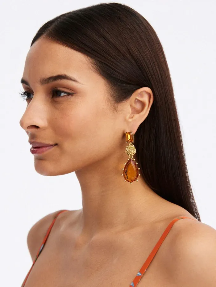 Women Earrings Oscar De La Renta Crystal Baroque Drop Earrings Topaz Multi Women Earrings Oscar De La Renta Crystal Baroque Drop Earrings Topaz Multi