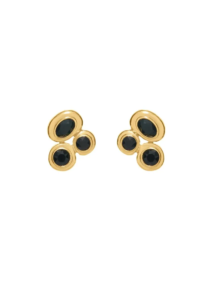 Women Earrings Oscar De La Renta Gumdrop Button Earrings Jet