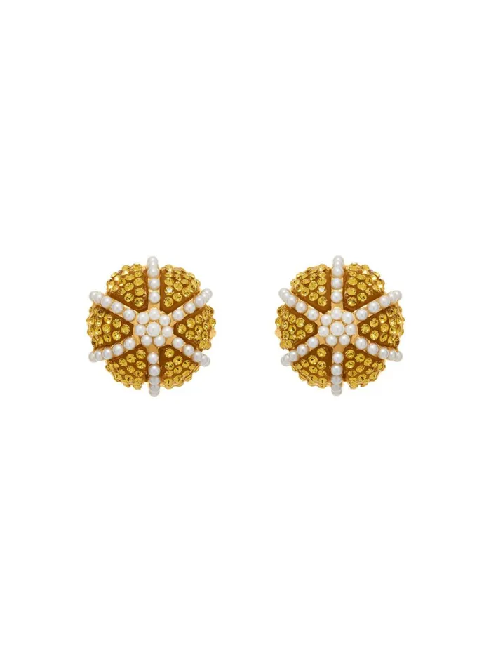 Women Earrings Oscar De La Renta Urchin Earrings Topaz Multi