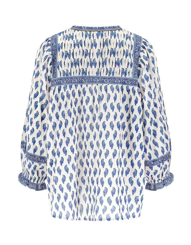 Women East Embellished Long Sleeve Blouse Blue Monsoon Tops and Blouses