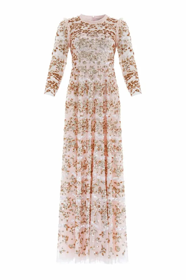 Women Embellished Dresses Needle and Thread Alicia Scallop Gown Gold