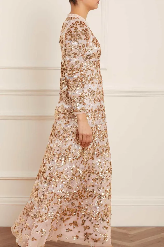 Women Embellished Dresses Needle and Thread Alicia Scallop Gown Gold