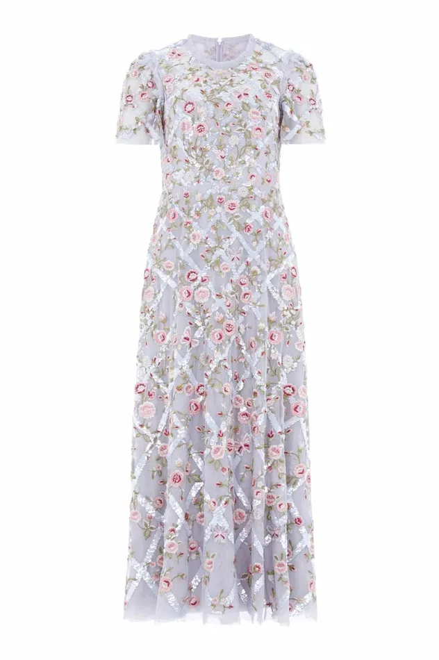 Women Embellished Dresses Needle and Thread Athena Rose Ankle Gown Blue Women Embellished Dresses Needle and Thread Athena Rose Ankle Gown Blue