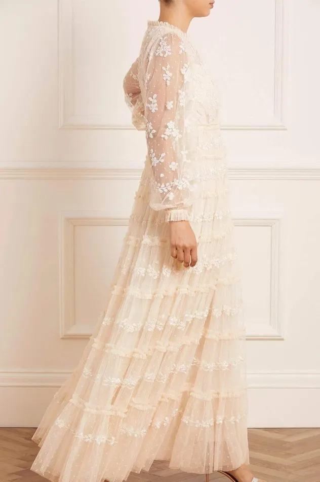 Women Embellished Dresses Needle and Thread Eve Sequin Gown Champagne