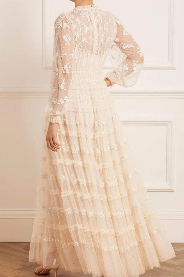 Women Embellished Dresses Needle and Thread Eve Sequin Gown Champagne