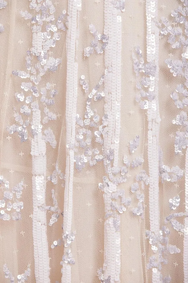 Women Embellished Dresses Needle and Thread Floral Evermore Sequin Cami Ankle Gown Champagne