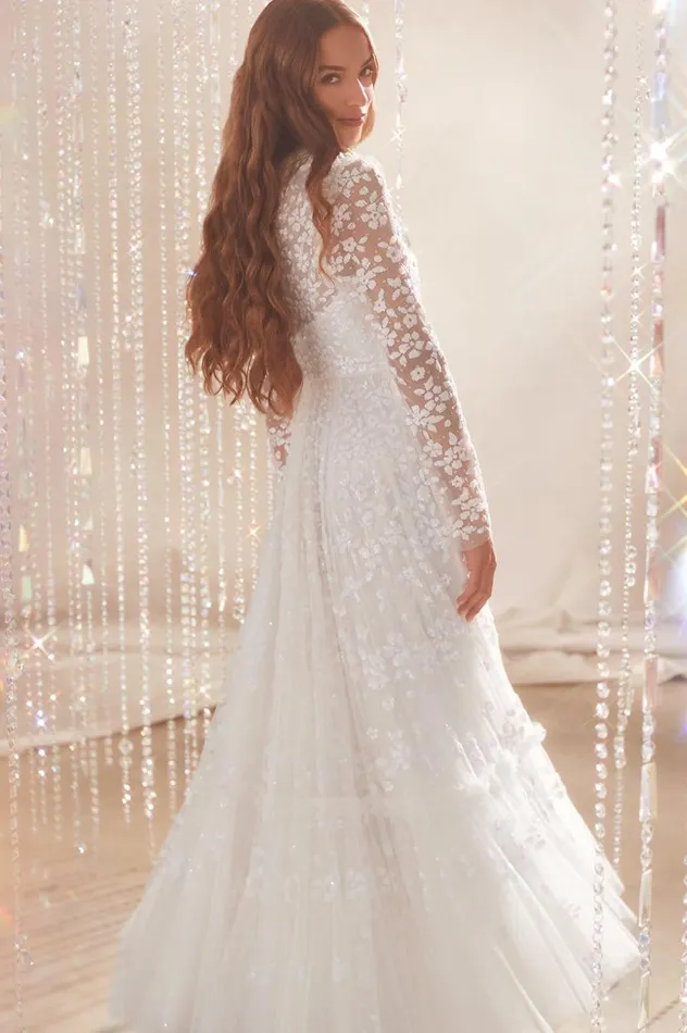 Women Embellished Dresses Needle and Thread Margot Ankle Gown White