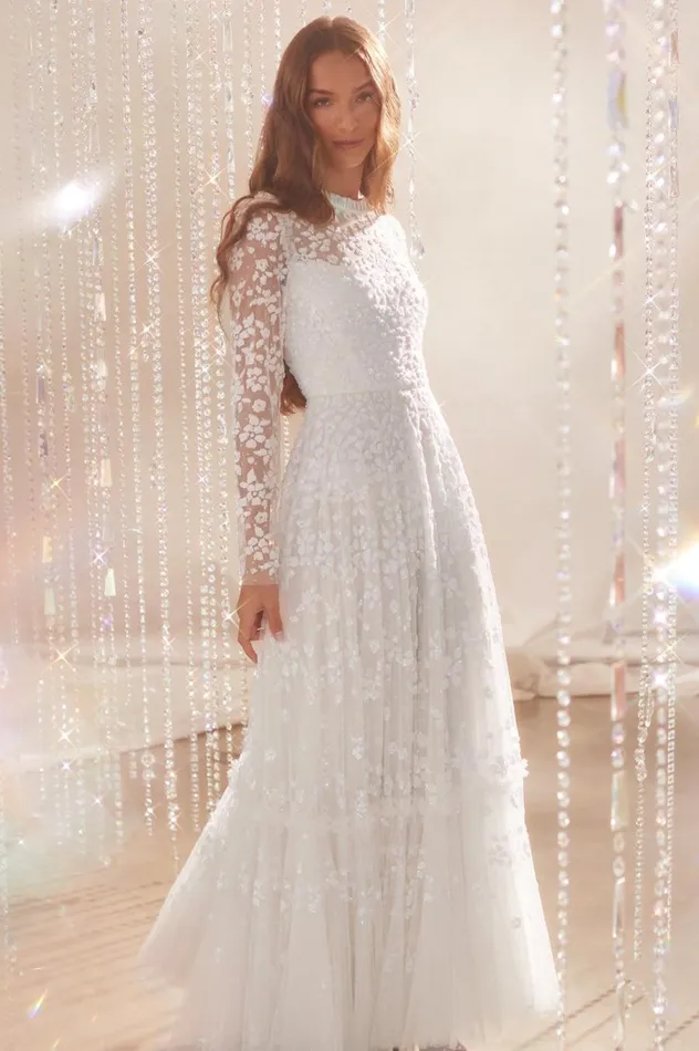 Women Embellished Dresses Needle and Thread Margot Ankle Gown White