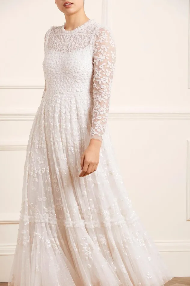 Women Embellished Dresses Needle and Thread Margot Ankle Gown White