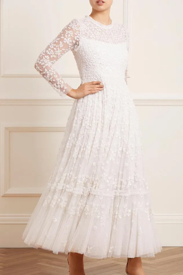 Women Embellished Dresses Needle and Thread Margot Ankle Gown White