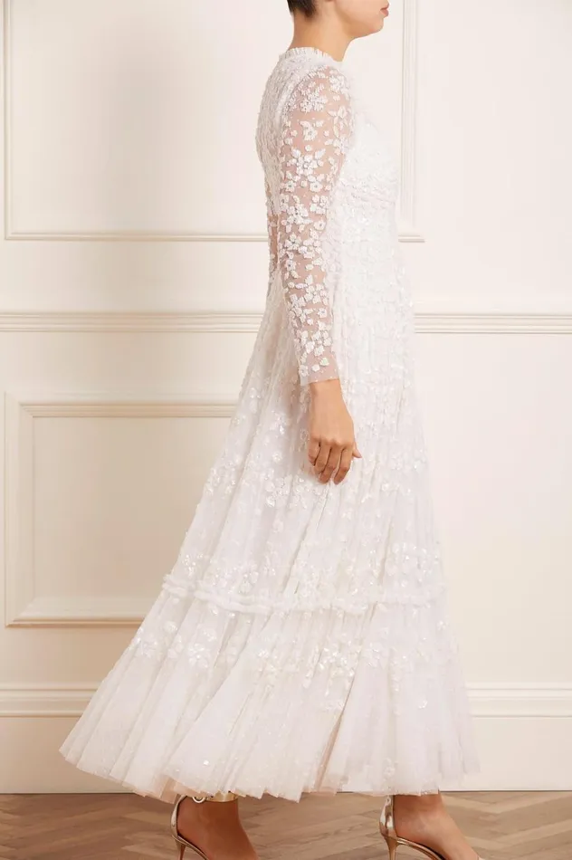 Women Embellished Dresses Needle and Thread Margot Ankle Gown White