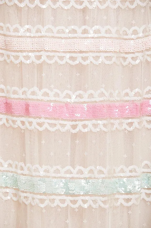 Women Embellished Dresses Needle and Thread Rainbow Gown Rainbow