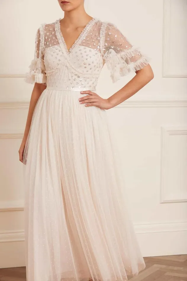 Women Embellished Dresses Needle and Thread Thea Bodice Ankle Gown Champagne