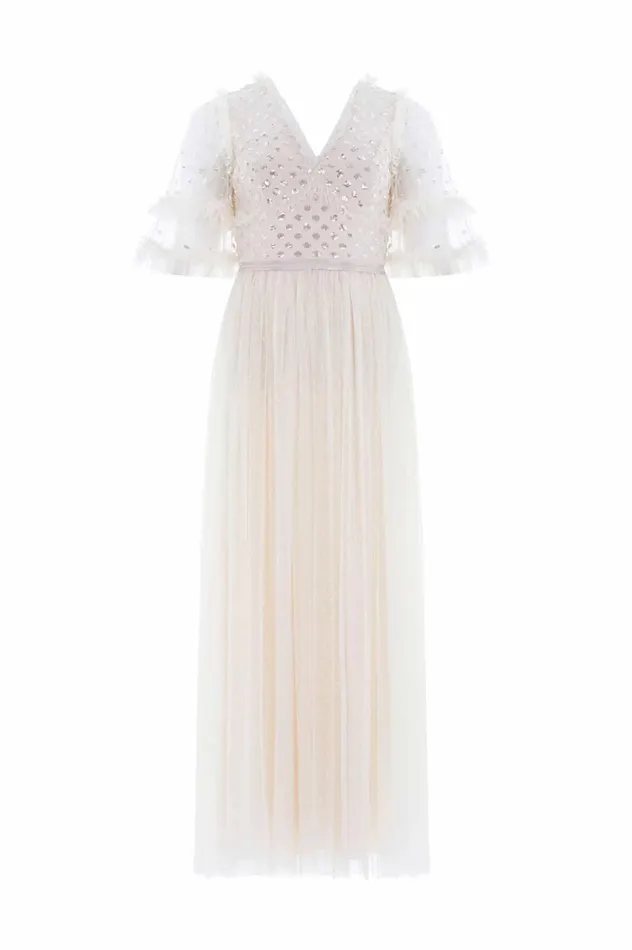 Women Embellished Dresses Needle and Thread Thea Bodice Ankle Gown Champagne Women Embellished Dresses Needle and Thread Thea Bodice Ankle Gown Champagne