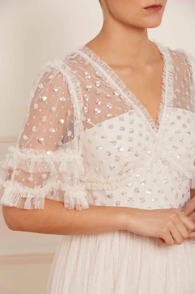 Women Embellished Dresses Needle and Thread Thea Bodice Ankle Gown Champagne Women Embellished Dresses Needle and Thread Thea Bodice Ankle Gown Champagne