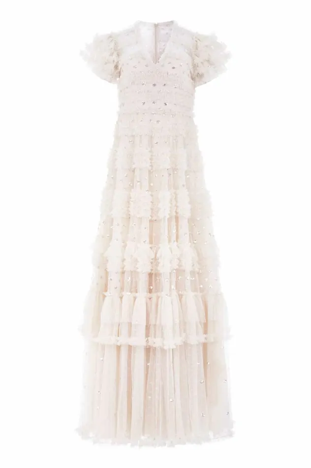 Women Embellished Dresses Needle and Thread Vivian VNeck Gown Champagne Women Embellished Dresses Needle and Thread Vivian VNeck Gown Champagne