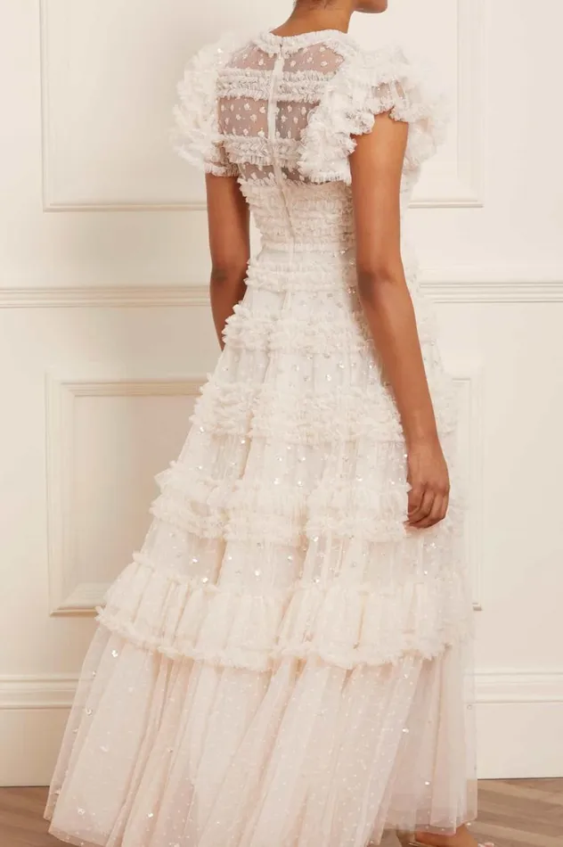 Women Embellished Dresses Needle and Thread Vivian VNeck Gown Champagne Women Embellished Dresses Needle and Thread Vivian VNeck Gown Champagne