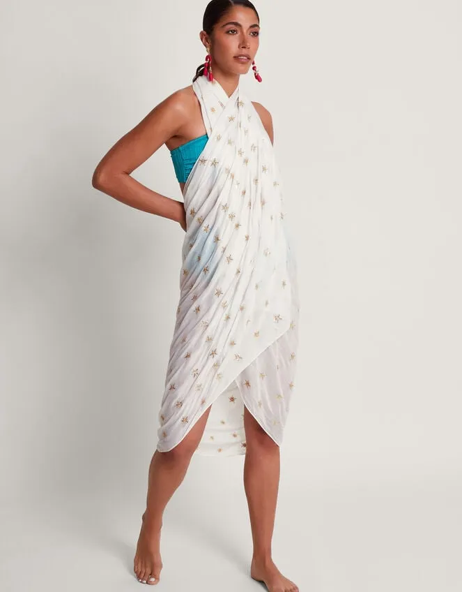 Women Embellished Lightweight Scarf Cream Monsoon Scarves