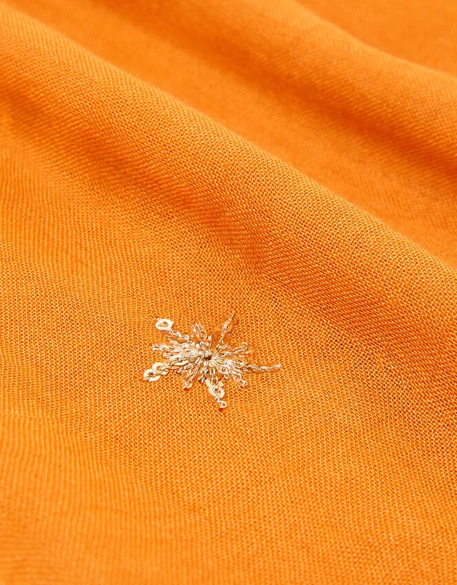 Women Embellished Lightweight Scarf Orange Monsoon Scarves