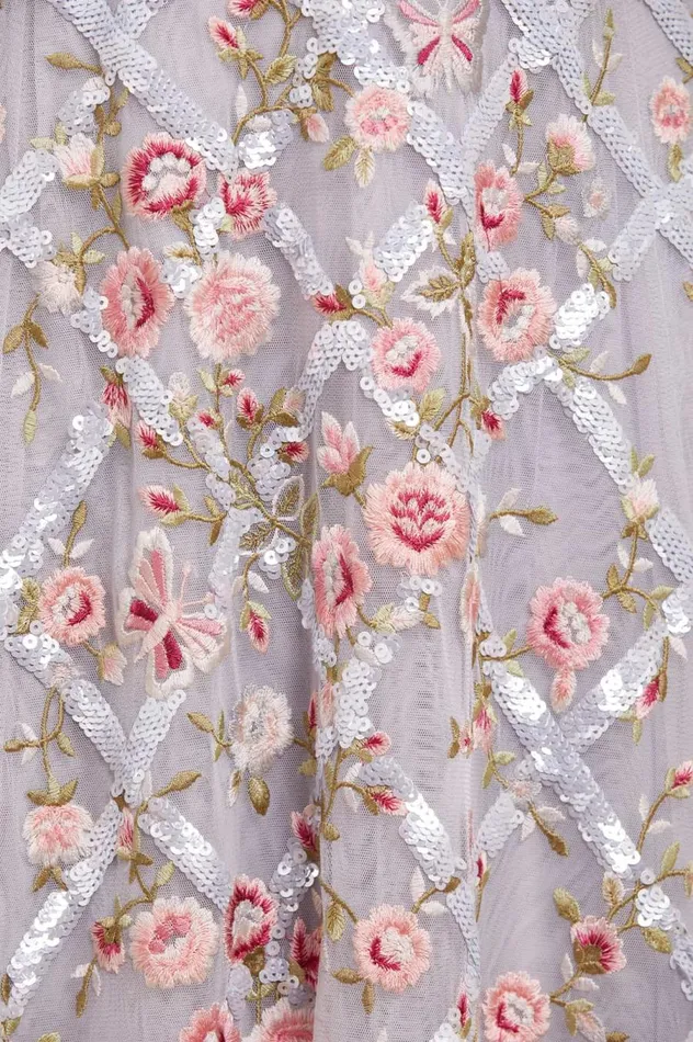 Women Embroidered Dresses Needle and Thread Athena Rose Ankle Gown Blue Women Embroidered Dresses Needle and Thread Athena Rose Ankle Gown Blue