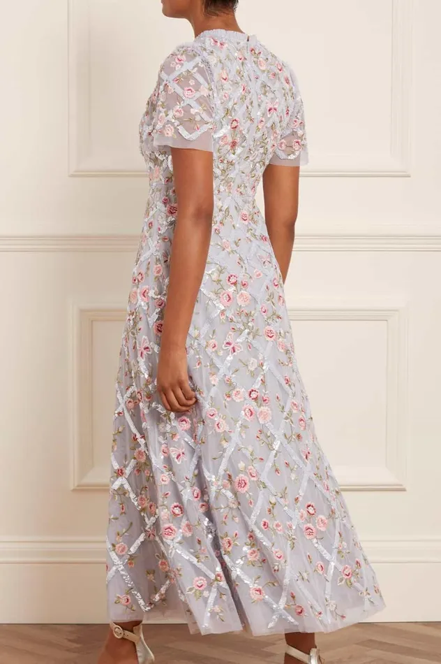Women Embroidered Dresses Needle and Thread Athena Rose Ankle Gown Blue Women Embroidered Dresses Needle and Thread Athena Rose Ankle Gown Blue