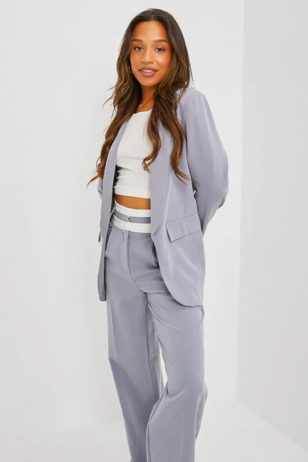 Women Ensemble 2 Pices Blazer Pantalon Gris Grey Brentiny Paris Sets With Top Bottoms Women Ensemble 2 Pices Blazer Pantalon Gris Grey Brentiny Paris Sets With Top Bottoms