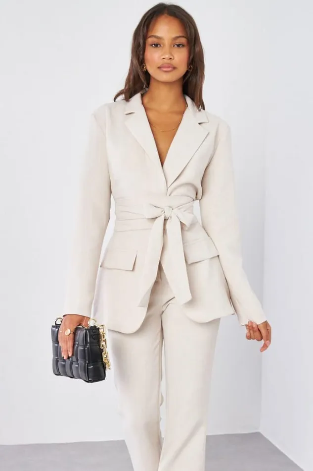 Women Ensemble 2 Pices Blazer Pantalon Tailleur Beige Chin Beige Brentiny Paris Sets With Top Bottoms Women Ensemble 2 Pices Blazer Pantalon Tailleur Beige Chin Beige Brentiny Paris Sets With Top Bottoms