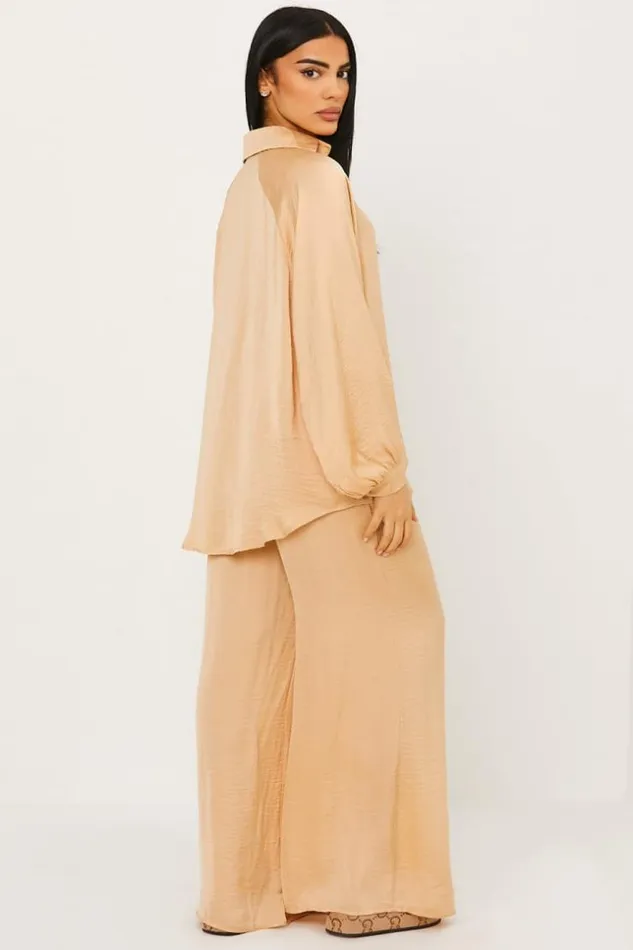 Women Ensemble 2 Pices Chemise Pantalon Beige Fluide Beige Brentiny Paris Sets With Top Bottoms Women Ensemble 2 Pices Chemise Pantalon Beige Fluide Beige Brentiny Paris Sets With Top Bottoms