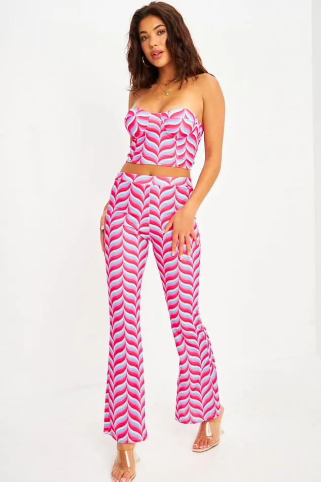 Women Ensemble 2 Pices Crop Top Pantalon vas RoseBleu Imprim Rtro Pink Brentiny Paris Top And Tank Tops Women Ensemble 2 Pices Crop Top Pantalon vas RoseBleu Imprim Rtro Pink Brentiny Paris Top And Tank Tops