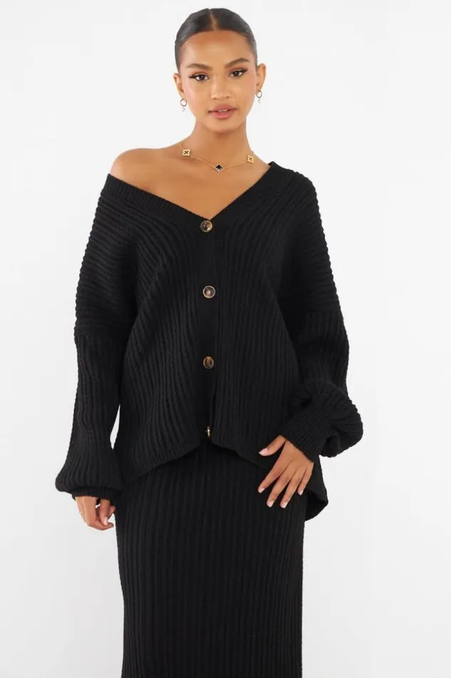 Women Ensemble 2 Pices Gilet Jupe En Maille Noir Black Brentiny Paris Cardigans Women Ensemble 2 Pices Gilet Jupe En Maille Noir Black Brentiny Paris Cardigans