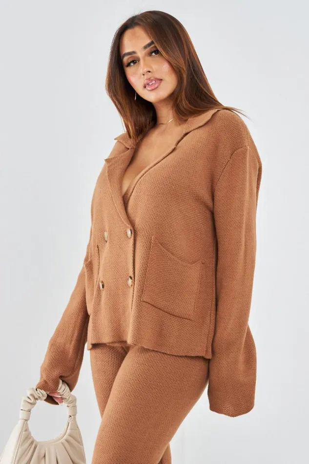 Women Ensemble 2 Pices Gilet Pantalon En Maille Camel Camel Brentiny Paris White Tops Women Ensemble 2 Pices Gilet Pantalon En Maille Camel Camel Brentiny Paris White Tops