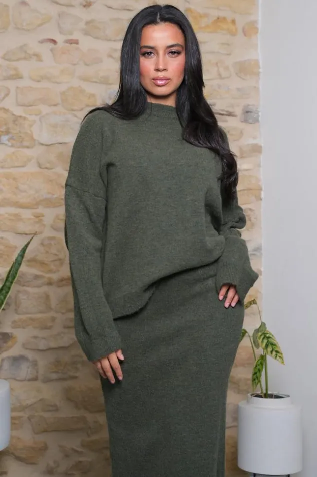 Women Ensemble 2 Pices Pull Jupe Kaki Texture Khaki Brentiny Paris Sweaters and Sweatshirts Women Ensemble 2 Pices Pull Jupe Kaki Texture Khaki Brentiny Paris Sweaters and Sweatshirts