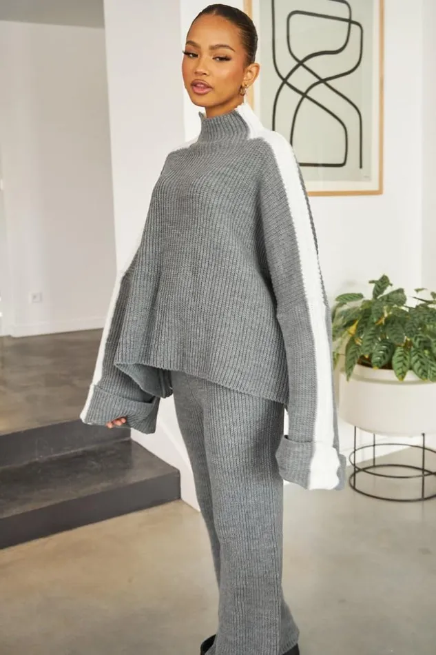 Women Ensemble 2 Pices Pull Pantalon En Maille Gris Blanc Grey Brentiny Paris Sweaters and Sweatshirts Women Ensemble 2 Pices Pull Pantalon En Maille Gris Blanc Grey Brentiny Paris Sweaters and Sweatshirts